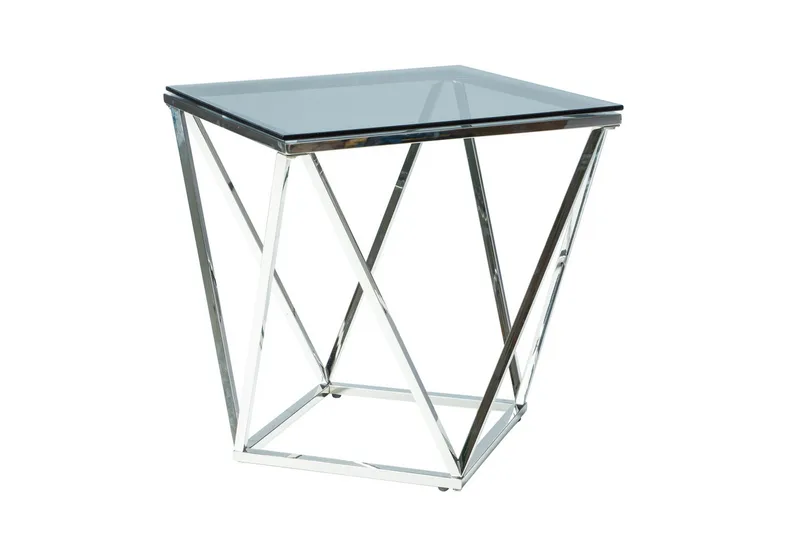 Silvero Sidobord 50 cm, Glas/Silver