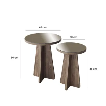 Dasina Sidobord 2 delar 50 cm - Bronzie / Valnöt - Möbler - Bord & matgrupper - Avlastningsbord - Satsbord