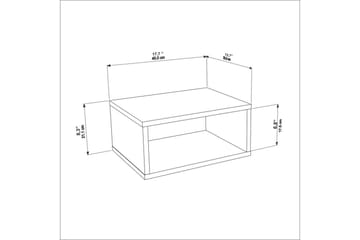 Dora Vägghängt Sängbord 45 cm, Förvaring med Hylla - Vit - Möbler - Bord & matgrupper - Avlastningsbord - Sängbord & nattduksbord