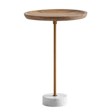 Eliela Sidobord 40 cm Rund - varm mörkbrun, guld och vit - Möbler - Bord & matgrupper - Avlastningsbord - Konsolbord & sidobord