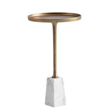 Eliilo Sidobord 34 cm - antikguld och vit marmor - Möbler - Bord & matgrupper - Avlastningsbord - Konsolbord & sidobord