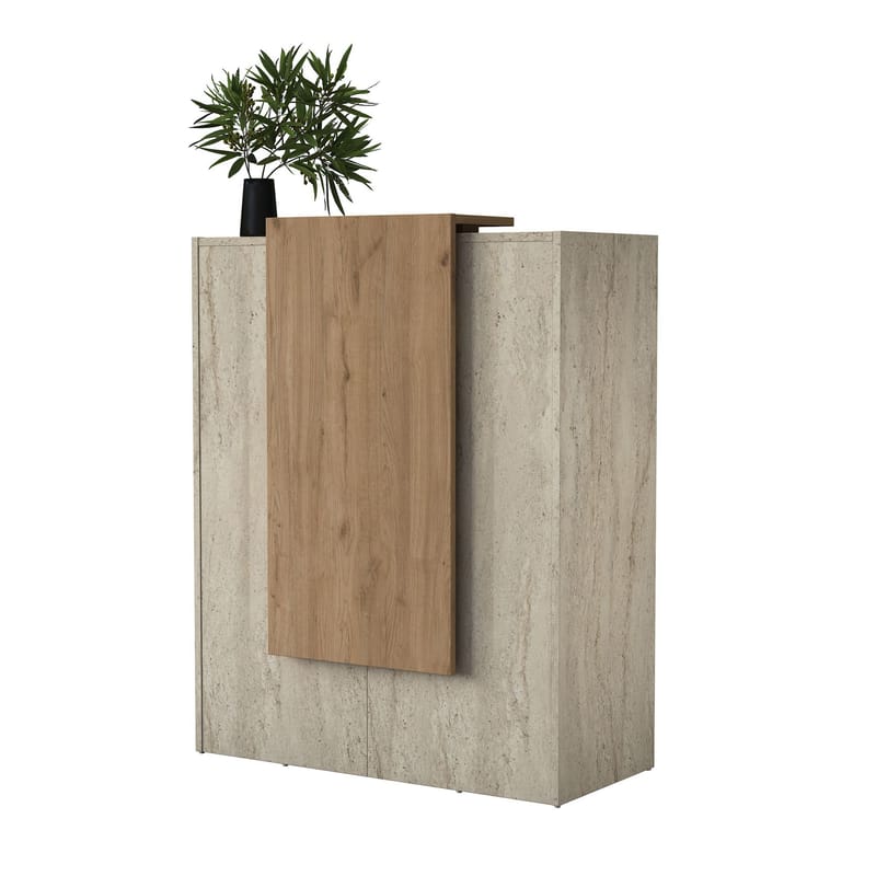 Fenvik Receptionbord 90x110x40 cm - Travertin och valnöt - Möbler - Bord & matgrupper - Avlastningsbord - Hallbord