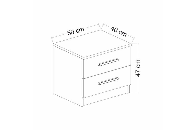 Fruitland Sängbord 50 cm - Valnöt/Antracit - Möbler - Bord & matgrupper - Avlastningsbord - Sängbord & nattduksbord