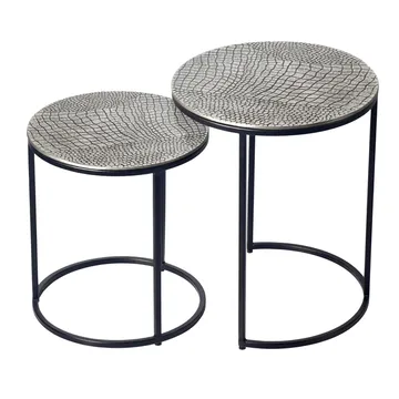 Galela Satsbord 40 cm Set om 2 - Silver och svart - Möbler - Bord & matgrupper - Avlastningsbord - Satsbord