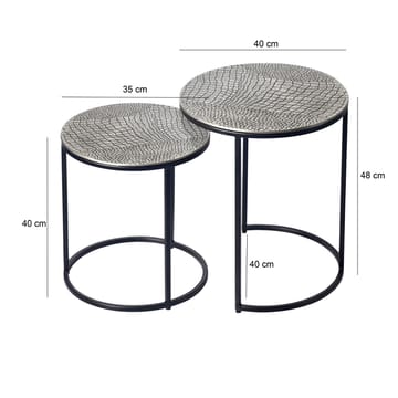 Galela Satsbord 40 cm Set om 2 - Silver och svart - Möbler - Bord & matgrupper - Avlastningsbord - Satsbord
