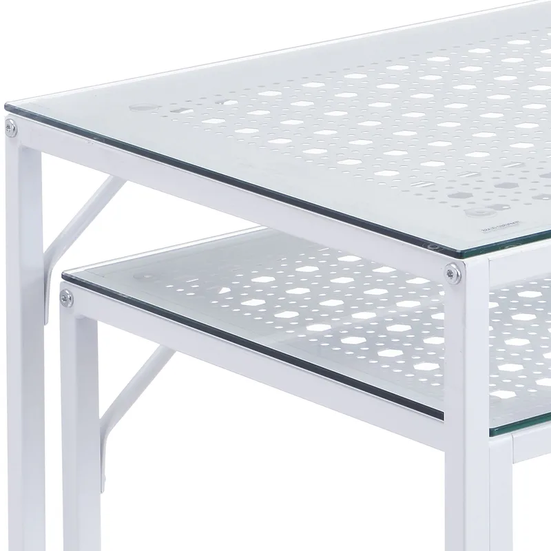 Galora Konsolbord 100 cm Set om 2 - Transparent och matt vit - Möbler - Bord & matgrupper - Avlastningsbord - Satsbord