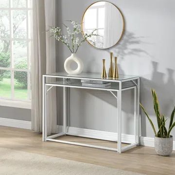 Galora Konsolbord 100 cm Set om 2 - Transparent och matt vit - Möbler - Bord & matgrupper - Avlastningsbord - Satsbord