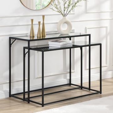 Galora Konsolbord 100 cm Set om 2 - Transparent och mattsvart - Möbler - Bord & matgrupper - Avlastningsbord - Satsbord