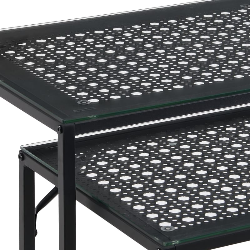 Galora Konsolbord 100 cm Set om 2 - Transparent och mattsvart - Möbler - Bord & matgrupper - Avlastningsbord - Satsbord