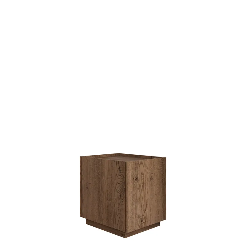 Glenor Sängbord & Nattduksbord 50x45 cm med Trä- och Valnötsutseende, Brun