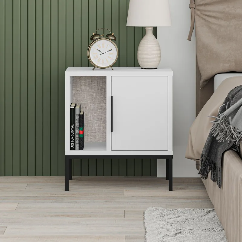 Glynn Sängbord 45 cm - Vit - Möbler - Bord & matgrupper - Avlastningsbord - Sängbord & nattduksbord