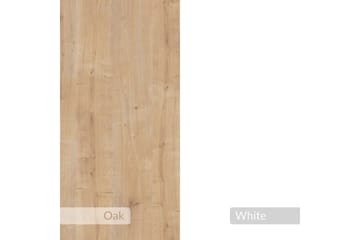 Haelyn Sängbord 30 cm med Trä- och Ekutseende, Förvaring med Hylla - Natur|Vit - Möbler - Bord & matgrupper - Avlastningsbord - Sängbord & nattduksbord
