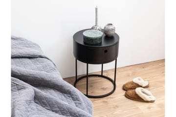 Hastane Sängbord 40 cm Rund i Trä med Metallunderrede - Svart - Möbler - Bord & matgrupper - Avlastningsbord - Sängbord & nattduksbord