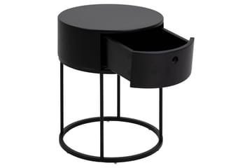 Hastane Sängbord 40 cm Rund i Trä med Metallunderrede - Svart - Möbler - Bord & matgrupper - Avlastningsbord - Sängbord & nattduksbord