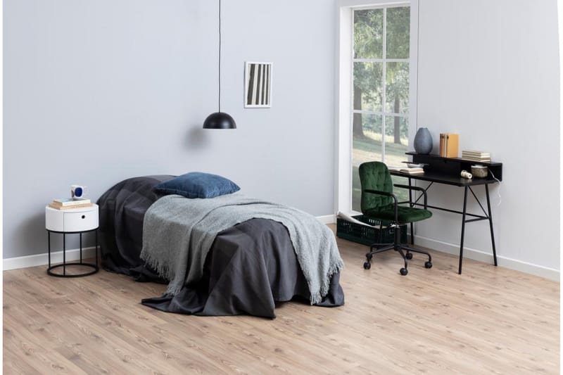 Hastane Sängbord 40 cm Rund med Lådor i Trä och Metall - Vit - Möbler - Bord & matgrupper - Avlastningsbord - Sängbord & nattduksbord