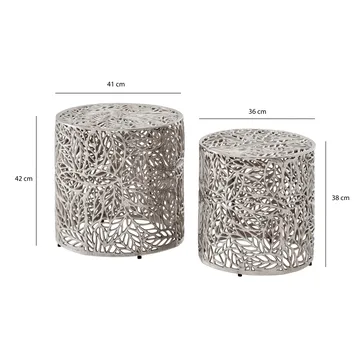 Helora Satsbord 41 cm Set om 2 - Antiksilver - Möbler - Bord & matgrupper - Avlastningsbord - Satsbord