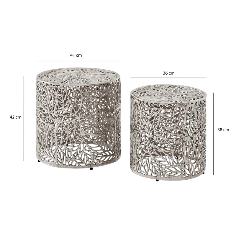 Helora Satsbord 41 cm Set om 2 - Antiksilver - Möbler - Bord & matgrupper - Avlastningsbord - Satsbord
