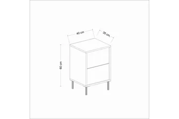 Imaj Sängbord 40 cm - Vit/Guld - Möbler - Bord & matgrupper - Avlastningsbord - Sängbord & nattduksbord
