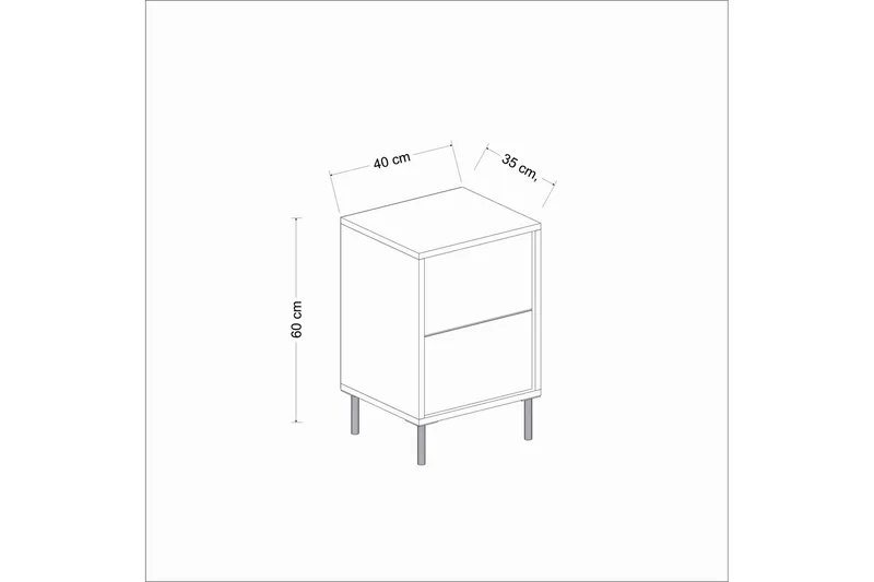 Imaj Sängbord 40 cm - Vit/Guld - Möbler - Bord & matgrupper - Avlastningsbord - Sängbord & nattduksbord