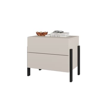 Jukon Sängbord i Trä med 2 Lådor och Metallben - Ljusbeige - Möbler - Bord & matgrupper - Avlastningsbord - Sängbord & nattduksbord