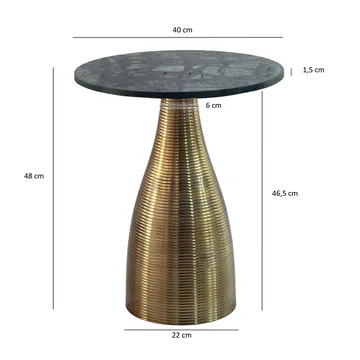 Junara Sidobord 40 cm - Mörkgrön och guld - Möbler - Bord & matgrupper - Avlastningsbord - Lampbord