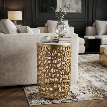Kelilo Sidobord 30 cm - vit och guld - Möbler - Bord & matgrupper - Avlastningsbord - Lampbord