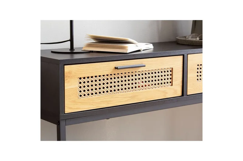 Konsolbord Wohnling Massivt trä 100 cm 2 lådor industrihus stil med Wienerkorg - Möbler - Bord & matgrupper - Avlastningsbord - Hallbord