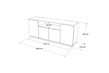 Anari Konsollbord 180 cm - Brun/Vit - Förvaring - Förvaringsmöbler - Sideboard & skänk