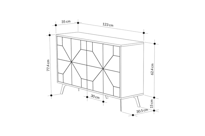 Desgrar Konsollbord 123x62,4 cm - Vit - Möbler - Bord & matgrupper - Avlastningsbord - Konsolbord & sidobord