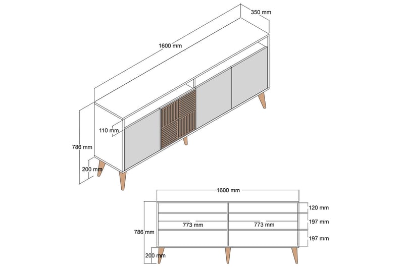 Desgrar Konsollbord 160x78 cm - Vit - Möbler - Bord & matgrupper - Avlastningsbord - Konsolbord & sidobord