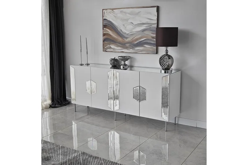 Stedum Konsollbord 180 cm - Vit/Silver - Förvaring - Förvaringsmöbler - Sideboard & skänk