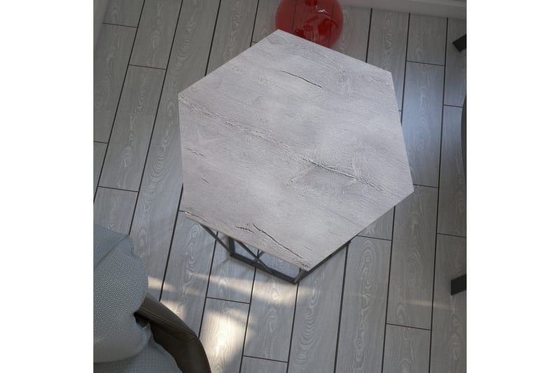 Falan Sidobord 40 cm Hexagon - Vit/Svart - Möbler - Bord & matgrupper - Avlastningsbord - Lampbord