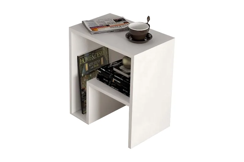 Malem Sidobord 52 cm 2 Hyllor - Vit - Möbler - Bord & matgrupper - Avlastningsbord - Lampbord