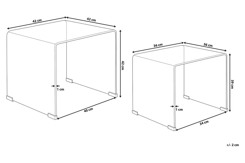Prestina Sidobord 2-Pack - Transparent - Möbler - Bord & matgrupper - Avlastningsbord - Lampbord