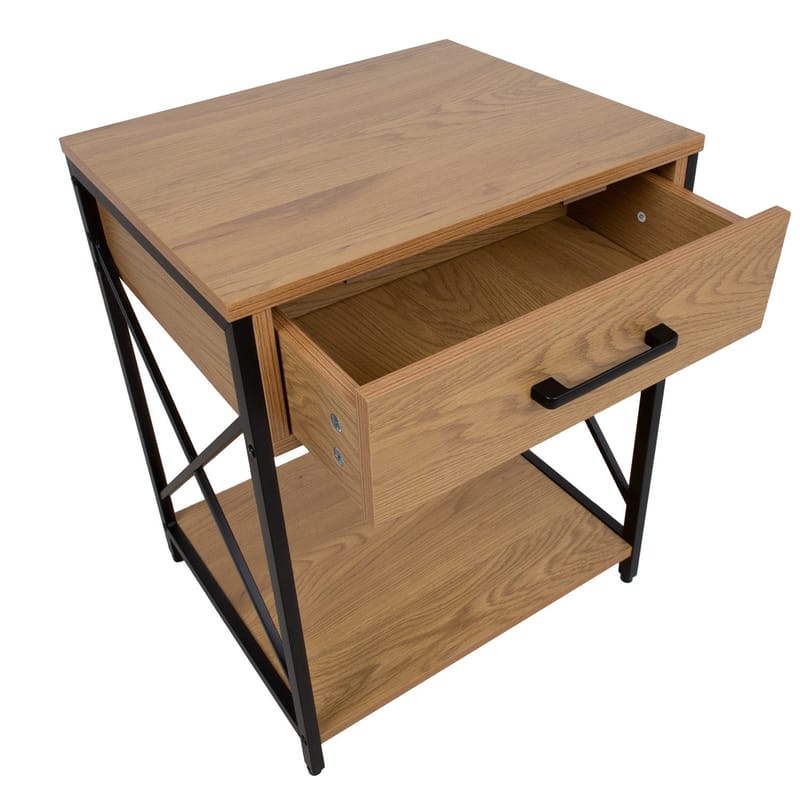 Nattduksbord/sidobord Hedvig ask/svart 48x40x60 cm - ask/svart - Möbler - Bord & matgrupper - Avlastningsbord - Sängbord & nattduksbord