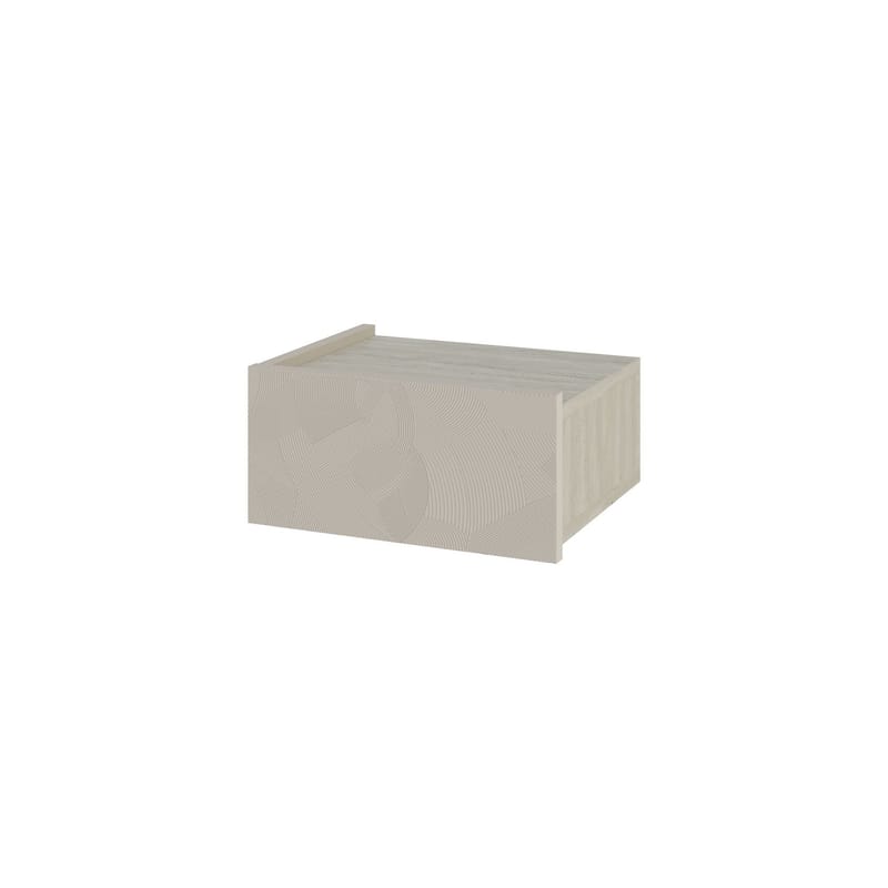 Nilena Vägghängt Sängbord 38 cm med Travertinutseende, Förvaring med Låda, Beige