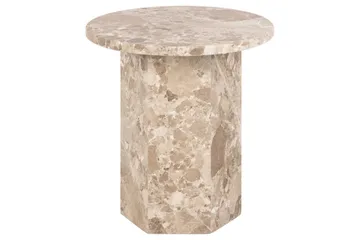 Prisa Runt Sidobord i Marmor Sten 50 cm - Beige - Möbler - Bord & matgrupper - Avlastningsbord - Lampbord