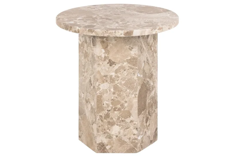 Prisa Runt Sidobord i Marmor Sten 50 cm - Beige - Möbler - Bord & matgrupper - Avlastningsbord - Lampbord