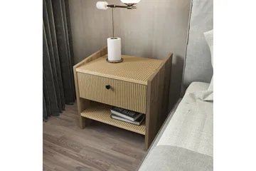 Retzow S ängbord i Rottingutseende med Låda och Hylla - Valnöt - Möbler - Bord & matgrupper - Avlastningsbord - Sängbord & nattduksbord