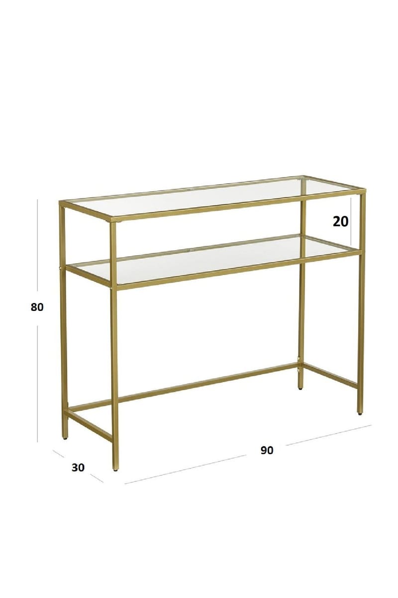 Rovena Byrå 90 cm - Guld/transparent - Möbler - Bord & matgrupper - Avlastningsbord - Hallbord