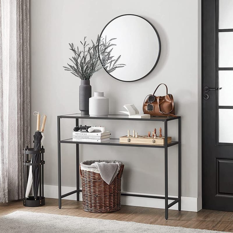 Rovena Byrå 90 cm - Svart och transparent - Möbler - Bord & matgrupper - Avlastningsbord - Hallbord