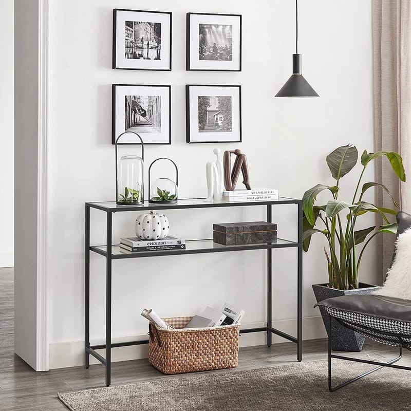 Rovena Byrå 90 cm - Svart och transparent - Möbler - Bord & matgrupper - Avlastningsbord - Hallbord