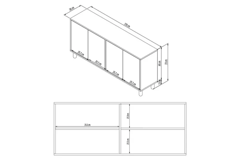 Ruvan Konsollbord 150 cm - Vit - Möbler - Bord & matgrupper - Avlastningsbord - Hallbord