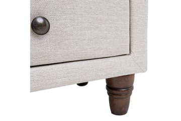 Emilia Sängbord med Förvaring och Lådor i Tyg med Träben - Beige - Möbler - Bord & matgrupper - Avlastningsbord - Sängbord & nattduksbord