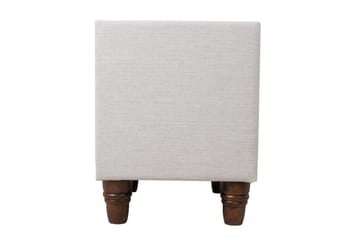 Emilia Sängbord med Förvaring och Lådor i Tyg med Träben - Beige - Möbler - Bord & matgrupper - Avlastningsbord - Sängbord & nattduksbord