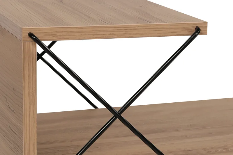 Kaysie Retro Sängbord 50 cm med Trä- och Ekutseende, Förvaring med Hyllor - Natur - Möbler - Bord & matgrupper - Avlastningsbord - Sängbord & nattduksbord
