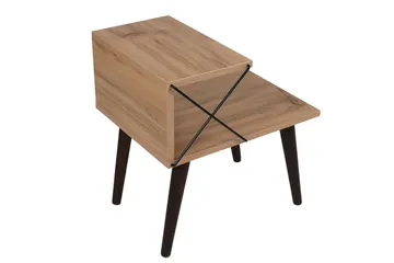 Kaysie Retro Sängbord 50 cm med Trä- och Ekutseende, Förvaring med Hyllor - Natur - Möbler - Bord & matgrupper - Avlastningsbord - Sängbord & nattduksbord