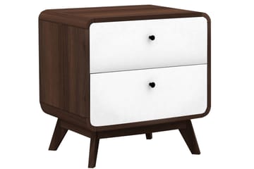 Olivet Sängbord & Nattduksbord 51 cm med Trä- och Valnötsutseende, Förvaring med Lådor - Valnötsbrun - Möbler - Bord & matgrupper - Avlastningsbord - Sängbord & nattduksbord