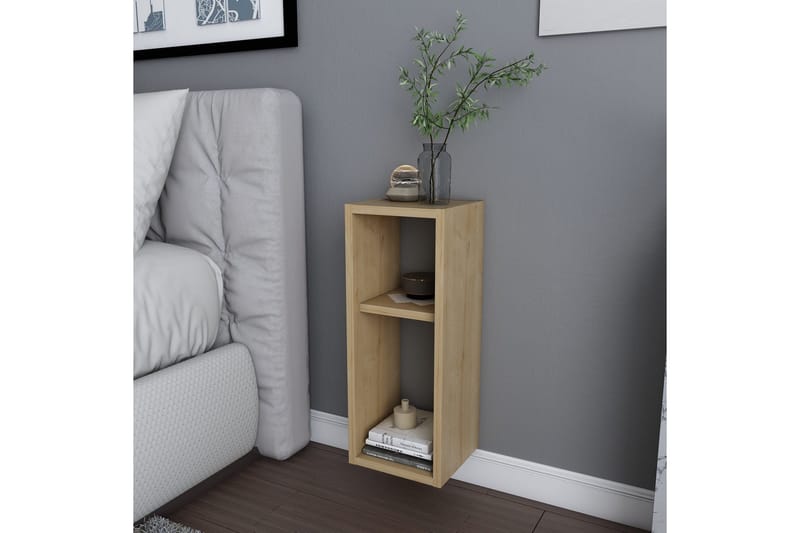 Rinorea Vägghängt Sängbord 23,2x59,6 cm i Trä med Förvaring - Beige - Möbler - Bord & matgrupper - Avlastningsbord - Sängbord & nattduksbord