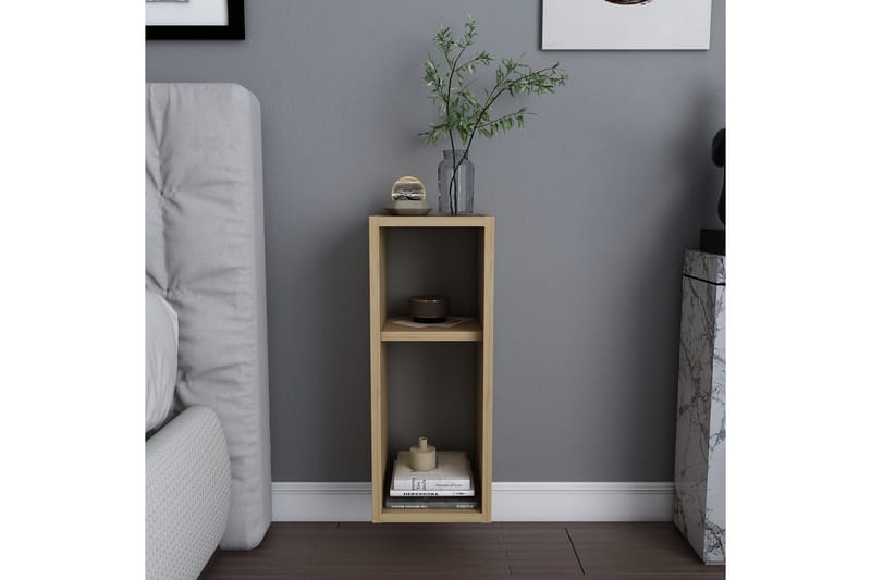 Rinorea Vägghängt Sängbord 23,2x59,6 cm i Trä med Förvaring - Beige - Möbler - Bord & matgrupper - Avlastningsbord - Sängbord & nattduksbord